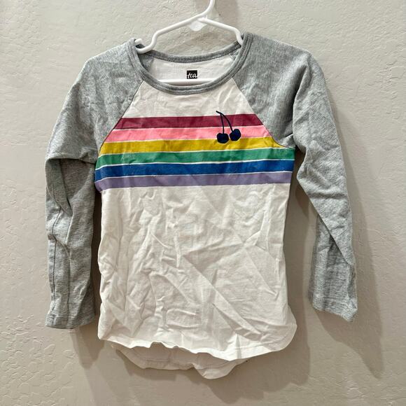 Tea Collection Rainbow Cherry Raglan Long Sleeve Shirt - Picture 1 of 6